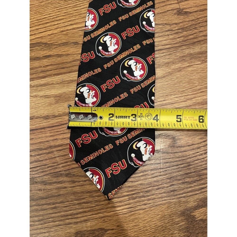 Vintage RM Sport FSU Florida State Seminoles All Over Print Tie Silk Made in USA - Picture 4 of 4